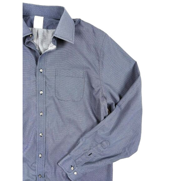 Brooks Brothers Mens Slim Fit Button Down Shirt Size 17.5-36/37 Navy Microdot - Picture 1 of 8